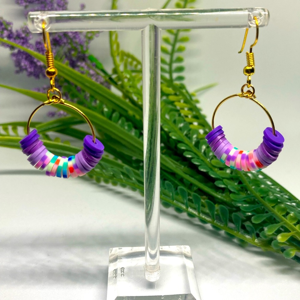 heishi earrings 💜
